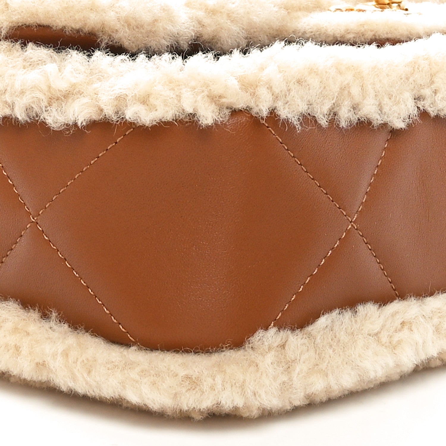 Chanel Shearling Lambskin Quilted Furry Coco Flap Beige Brown 9 of 11
