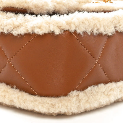 Chanel Shearling Lambskin Quilted Furry Coco Flap Beige Brown 9 of 11