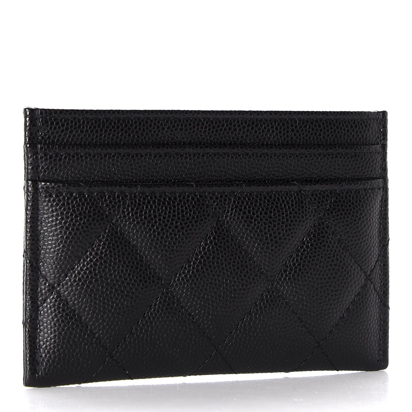 Caviar Quilted French New Wave Card Holder Black