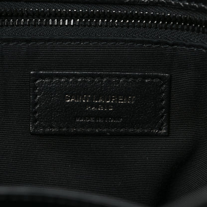Saint Laurent Crocodile Embossed Lambskin Monogram Medium Niki Chain Satchel Black 6 of 6