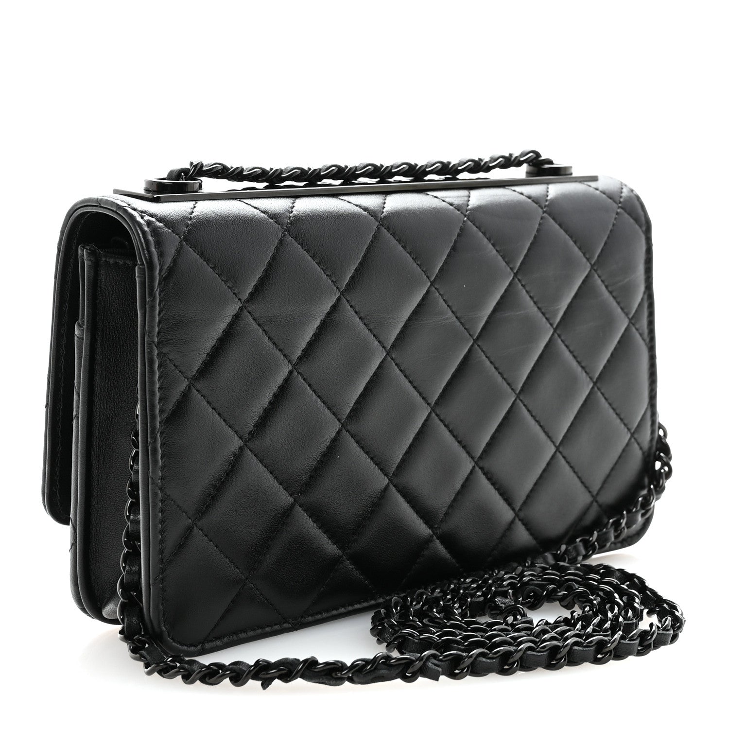 Chanel Lambskin Quilted Trendy CC Wallet On Chain WOC So Black 3 of 11