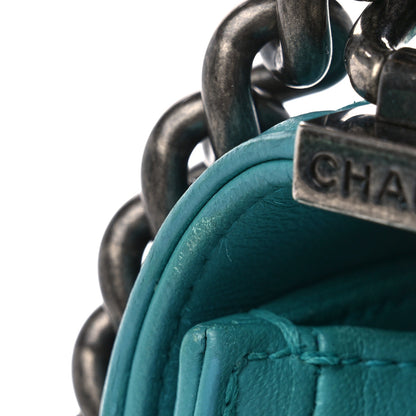 Chanel Calfskin Quilted Medium Boy Flap Turquoise 11 of 12