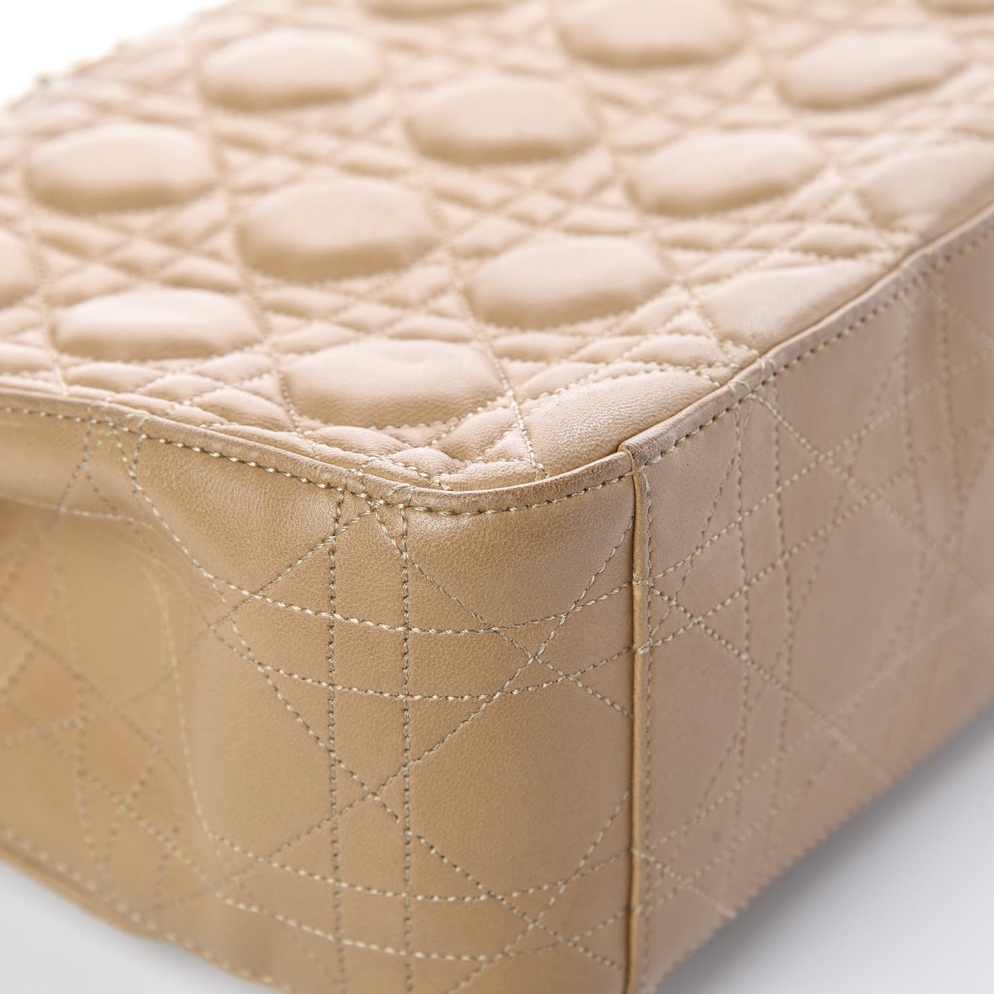 Lambskin Cannage Large Miss Dior Flap Beige