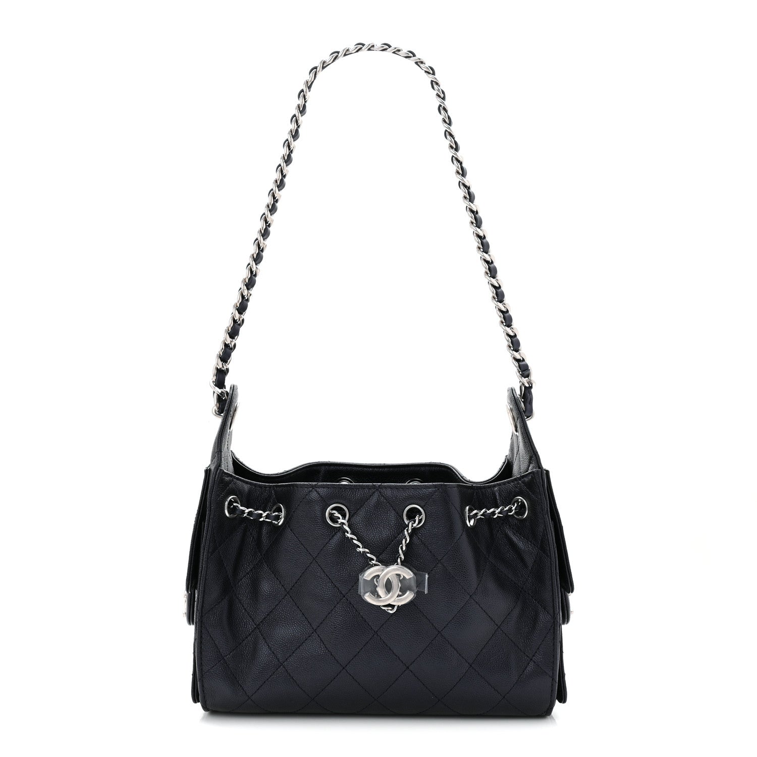Chanel Metallic Caviar Quilted Mini Chanel 25 Handbag Dark Blue 1 of 11