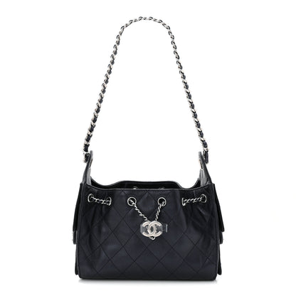 Chanel Metallic Caviar Quilted Mini Chanel 25 Handbag Dark Blue 1 of 11