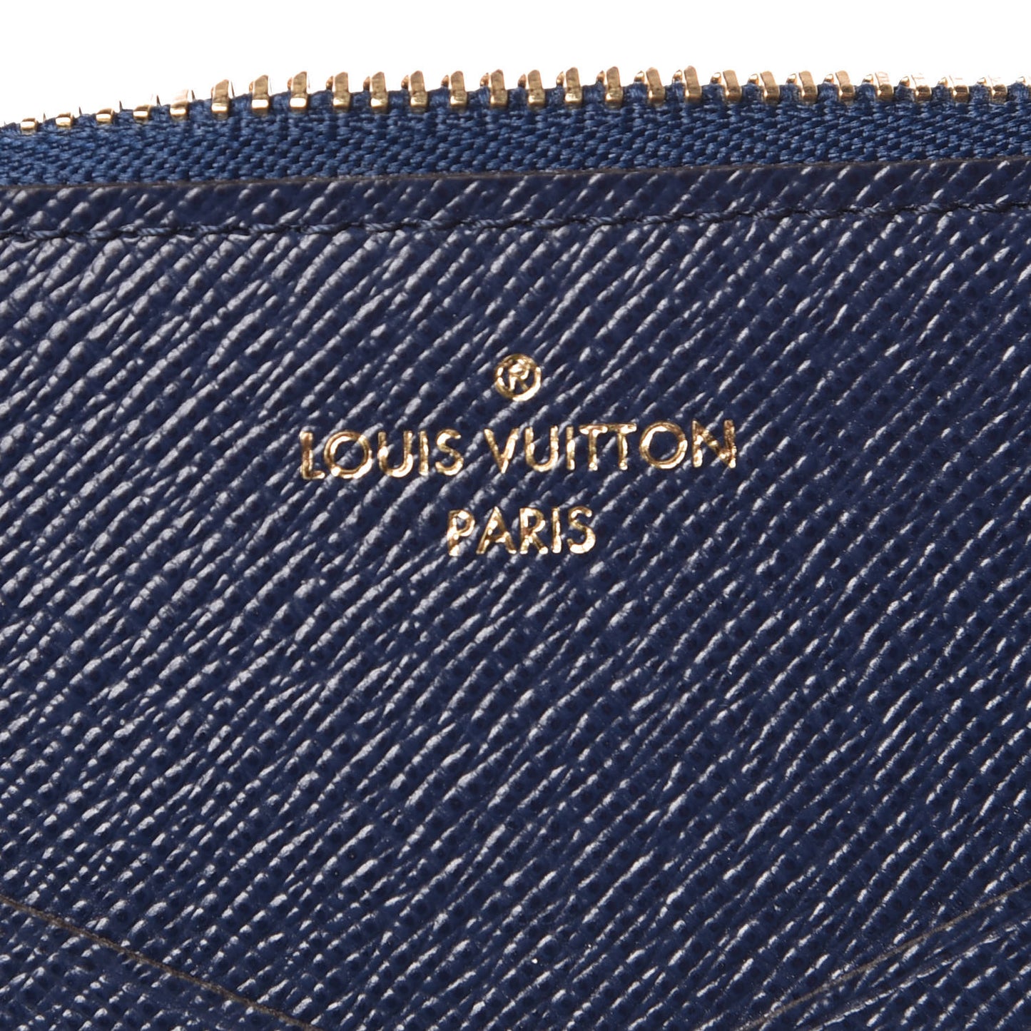Calfskin Jeanne Wallet Zippered Insert Dark Blue