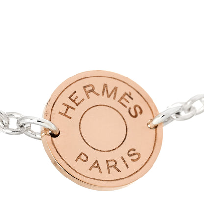 Hermes Sterling Silver 18K Rose Gold Confettis Bracelet LG 3 of 5