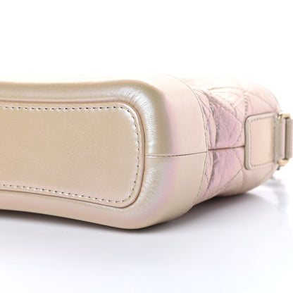 Chanel Iridescent Aged Calfskin Quilted Small Gabrielle Hobo Light Pink 10 of 11