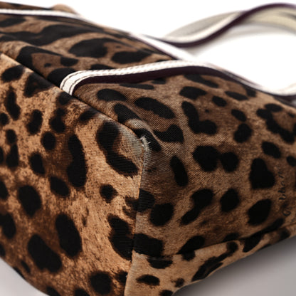 Dolce & Gabbana Canvas Leopard Print Medium Tote White 7 of 11