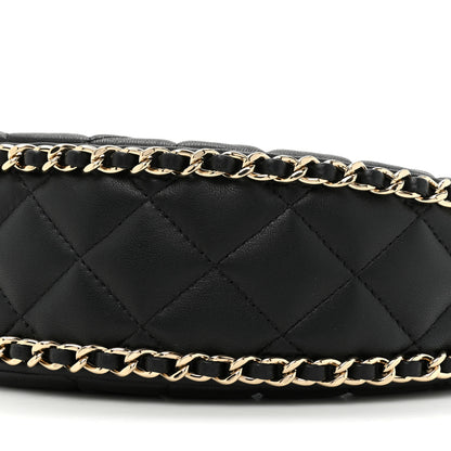 Chanel Lambskin Quilted Small Hobo Bag Black 8 of 9