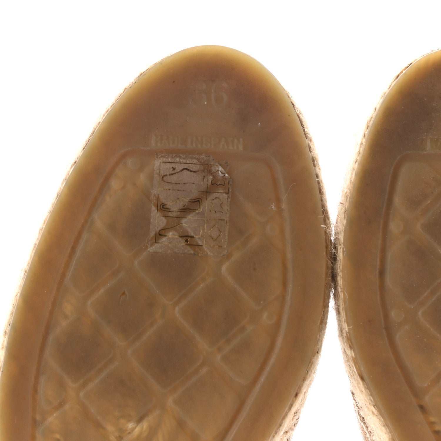 Chanel Lambskin CC Espadrilles 36 Beige Black 8 of 12