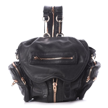 Alexander Wang Lambskin Marti Backpack Bag Washed Black Rose Gold Hardware 1 of 8