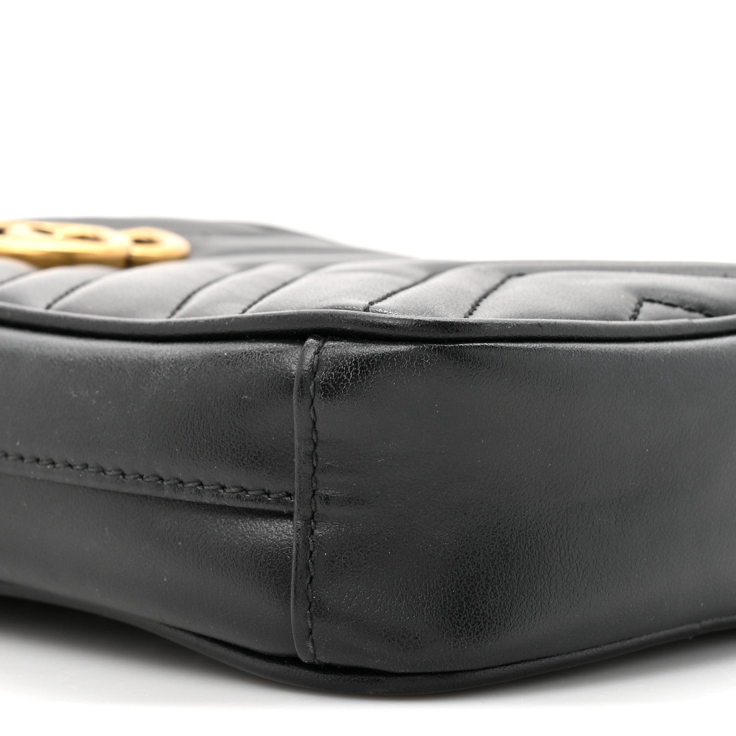 Gucci Calfskin Matelasse Mini GG Marmont Crossbody Bag Black 10 of 16