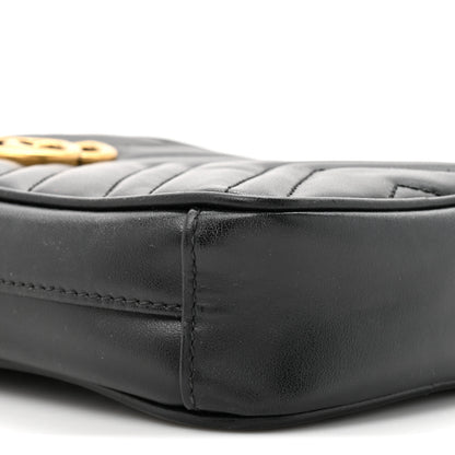 Gucci Calfskin Matelasse Mini GG Marmont Crossbody Bag Black 10 of 16