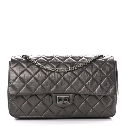 Chanel Metallic Aged Calfskin Quilted 2.55 Reissue Flap 226 Dark Grey 1 of 11
