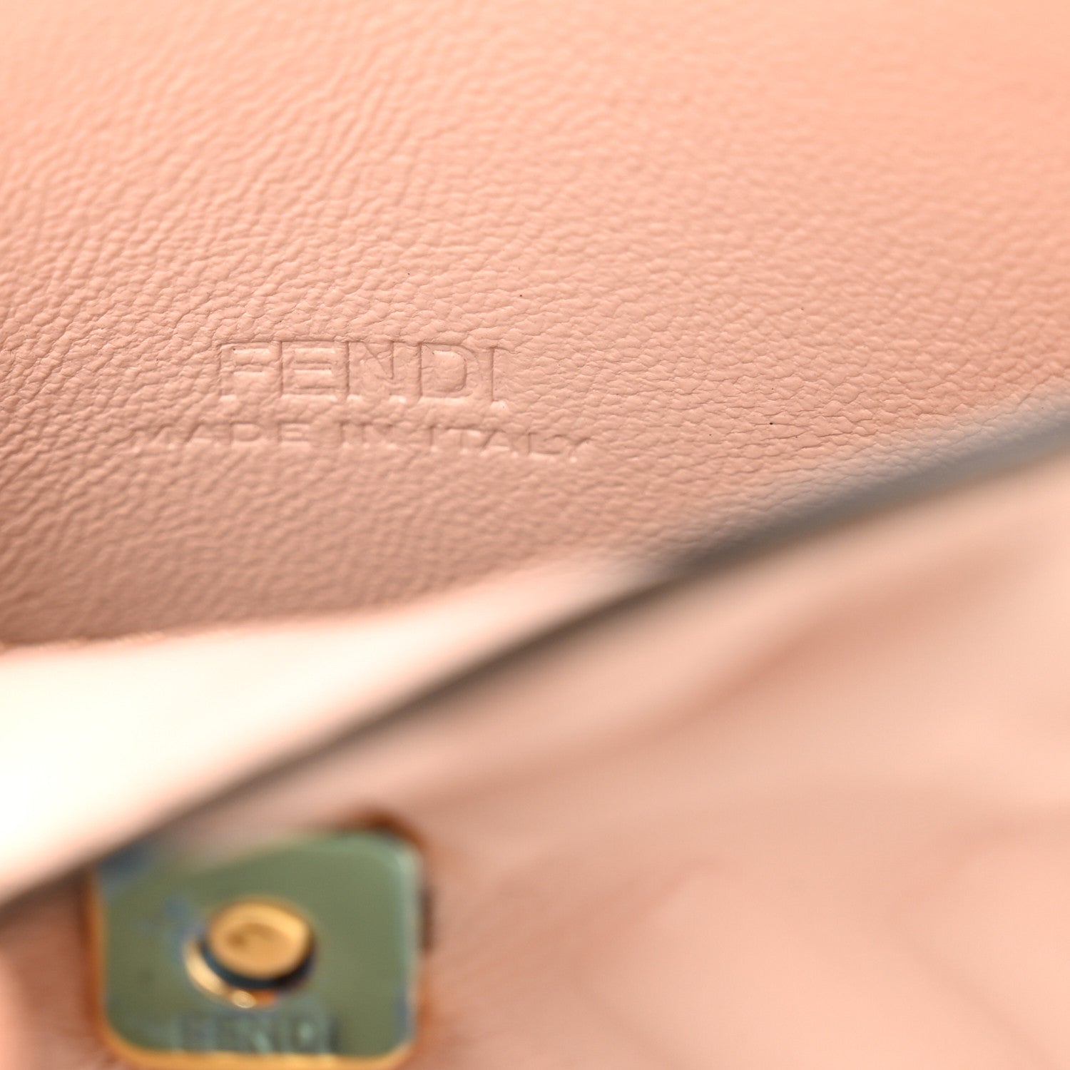 Fendi Nappa Matisse FF Embossed Nano Baguette Charm Rosa Quarzo 5 of 9