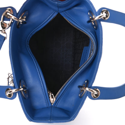 Christian Dior Lambskin Cannage Medium Lady Dior Blue Persan 5 of 8