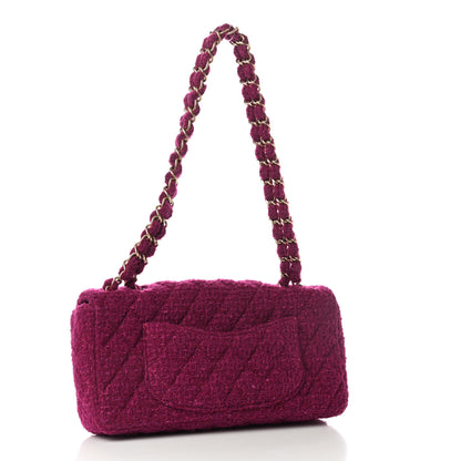 Chanel Tweed East West Flap Fuchsia 3 of 9