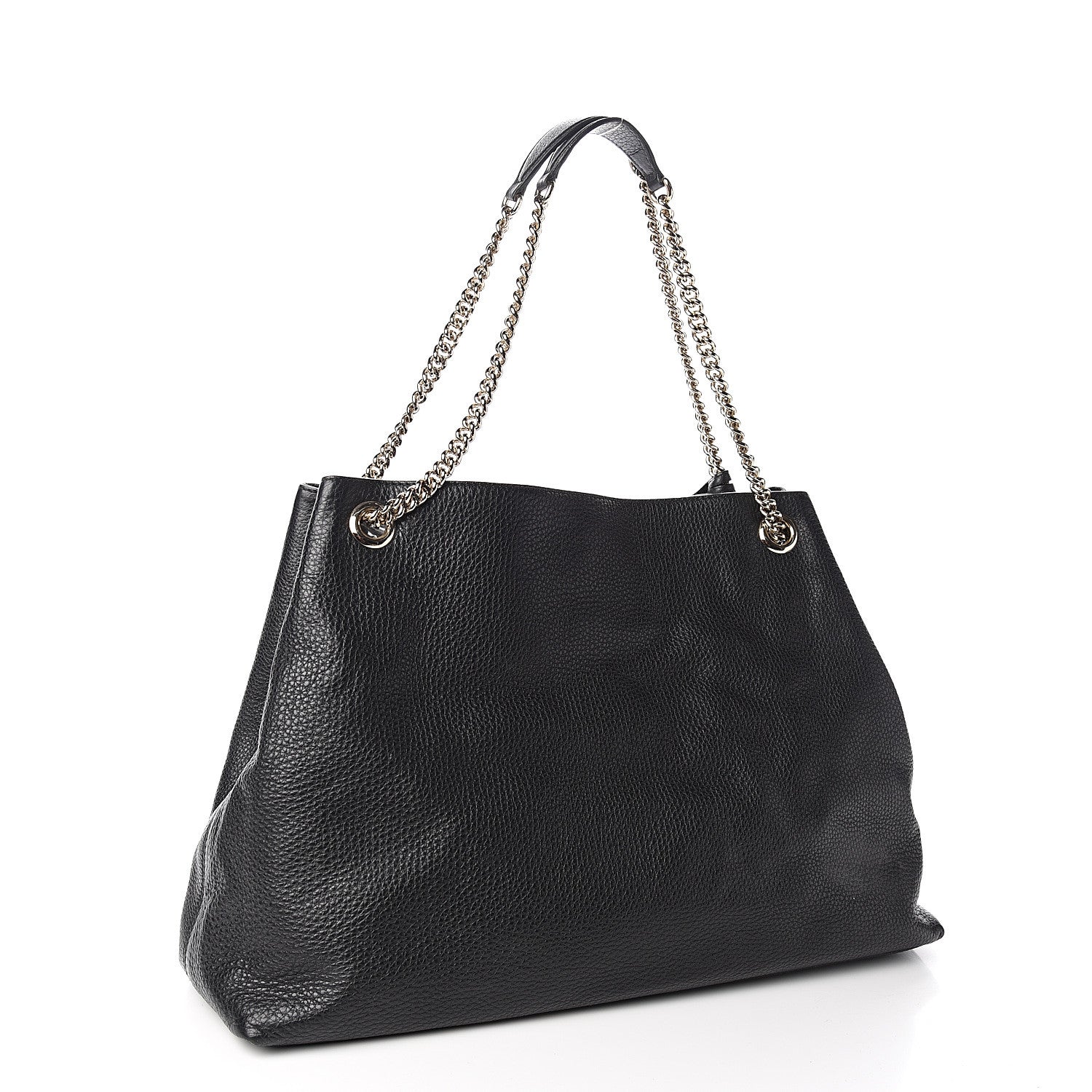 Gucci Pebbled Calfskin Large Soho Chain Shoulder Bag Black 2 of 10