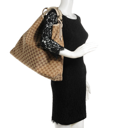 Gucci Monogram Large Horsebit Chain Hobo Off White 2 of 7