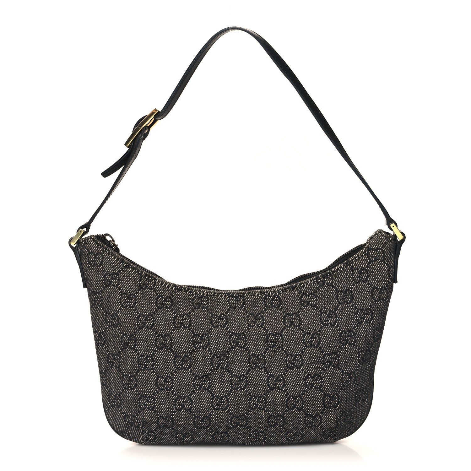 Gucci Denim Monogram Pochette Black 1 of 11
