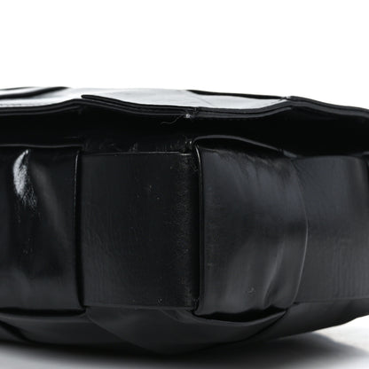 Bottega Veneta Paper Calfskin Maxi Intreccio Cassette Crossbody Bag Black 6 of 7