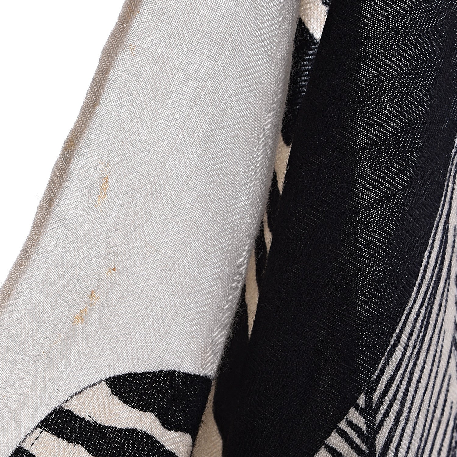 Hermes Cashmere Silk Zebra Pegasus Shawl 140 White Black Naturel 9 of 9