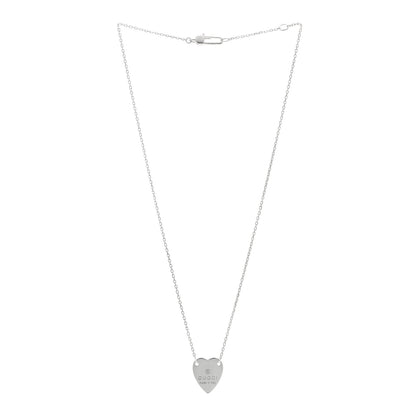 Gucci Sterling Silver Trademark Heart Pendant Necklace 2 of 3