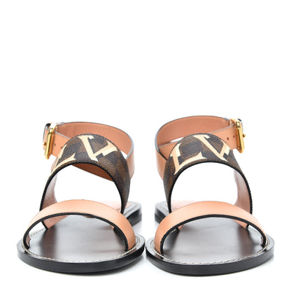 Louis Vuitton Calfskin Damier Ebene Passenger Flat Sandals 36 Venus Pink 2 of 11