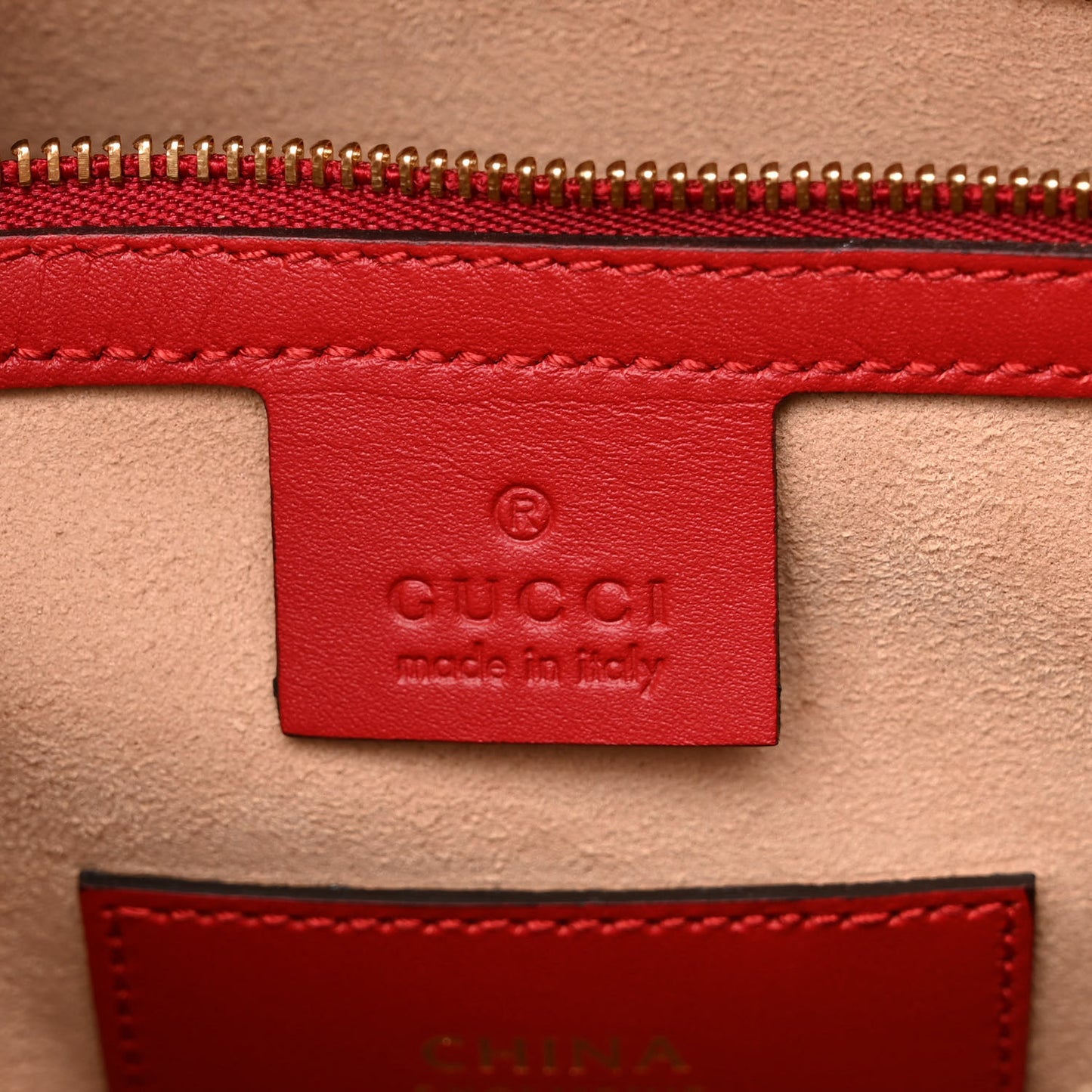 GG Supreme Monogram Rose Embroidered Medium Boston Hibiscus Red