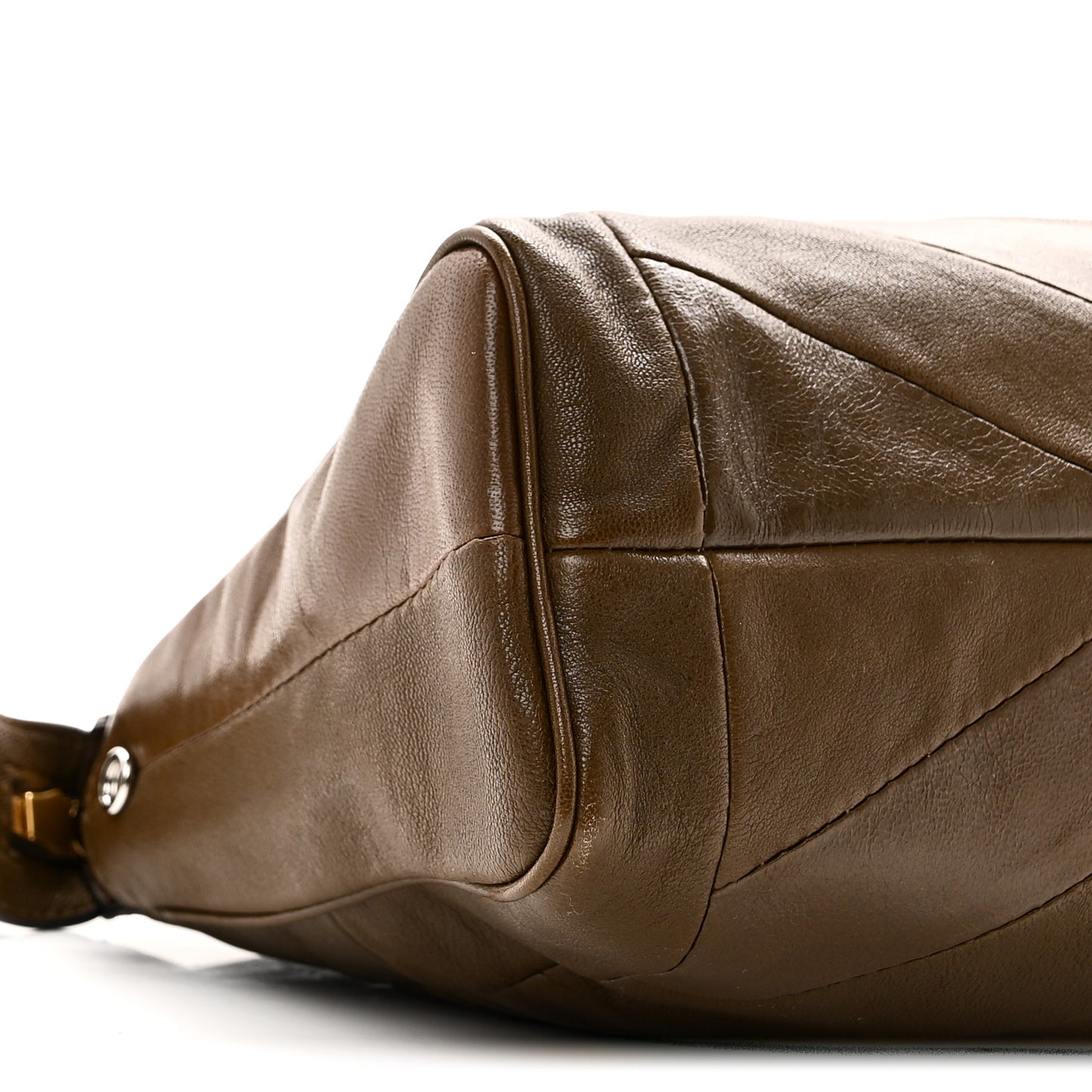 Shiny Nappa Crystal Chevron Patchwork Medium Panthea Bag Tundra