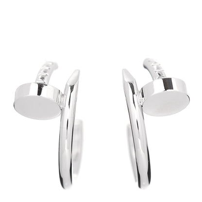 Cartier 18K White Gold Juste Un Clou Hoop Earrings 1 of 5
