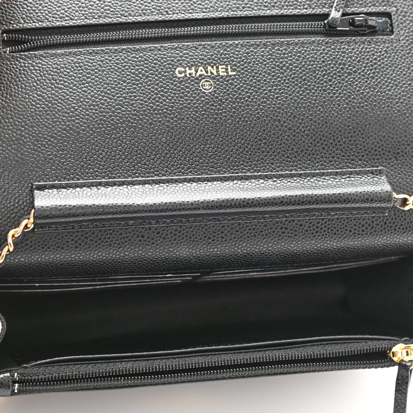 Caviar Quilted Miss Coco Wallet On Chain WOC Black