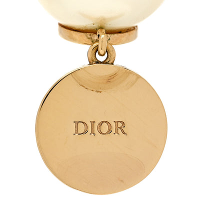 Christian Dior CHRISTIAN DIOR Pearl Logo Tribal Earrings Gold Black 5 of 6