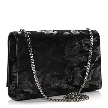 Saint Laurent Metallic Fabric Camouflage Medium Classic Monogram Kate Tassel Satchel Black 3 of 12