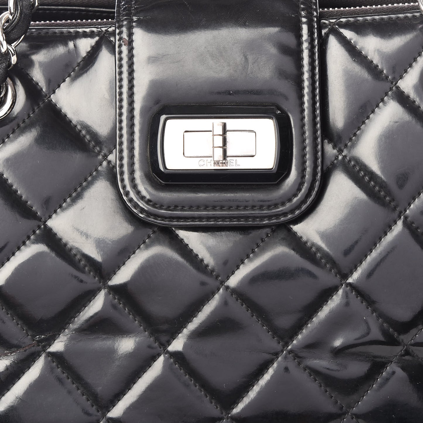 Vinyl Quilted Mademoiselle Tote Black