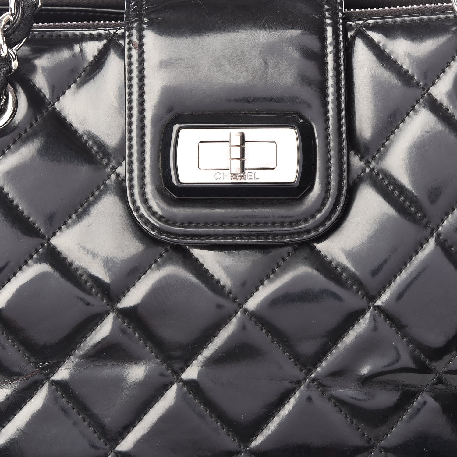 Chanel Vinyl Quilted Mademoiselle Tote Black 11 of 11