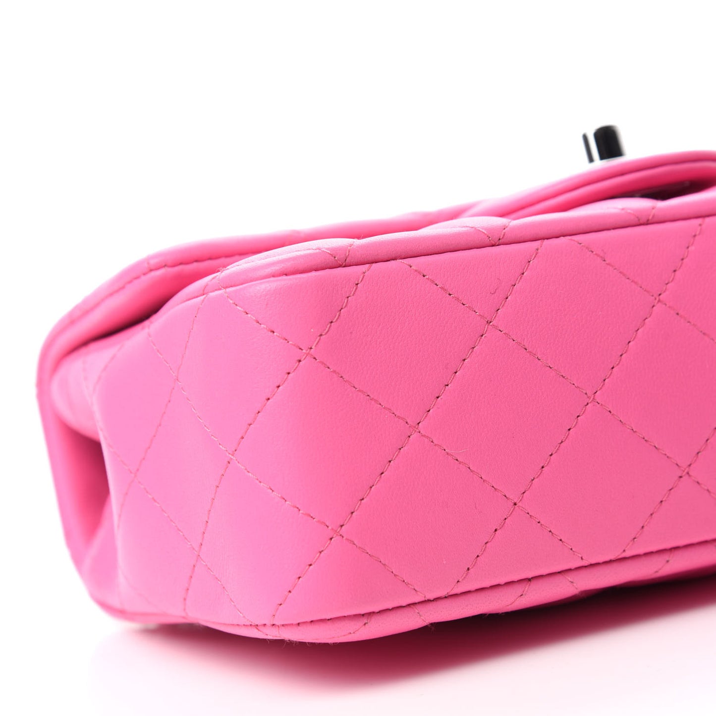Lambskin Quilted Mini Rectangular Flap Pink