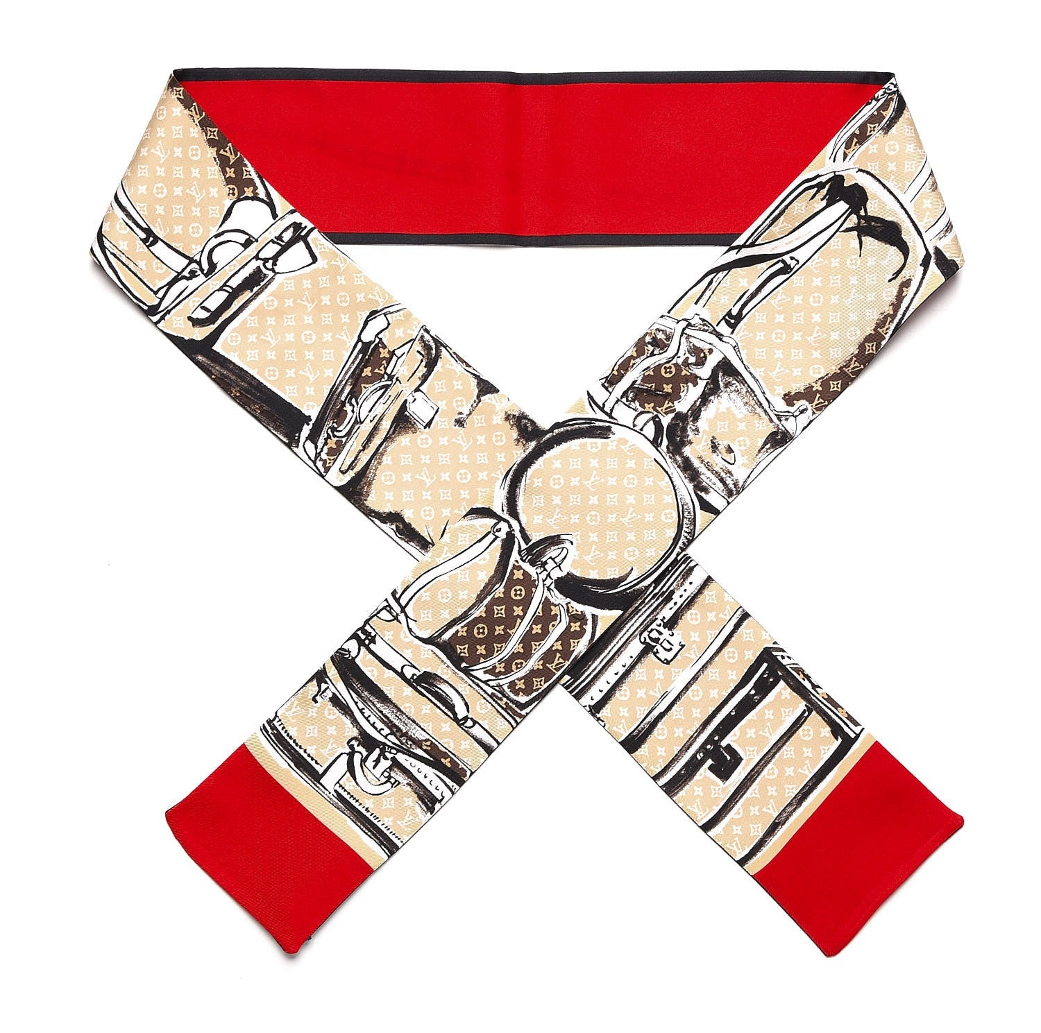 Louis Vuitton Silk Monogram Trunks Bandeau Brown 1 of 7