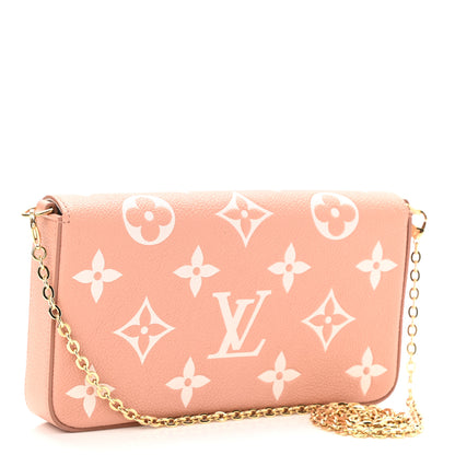 Louis Vuitton Empreinte Monogram Giant Felicie Pochette Chain Wallet Rose Trianon Creme 4 of 10