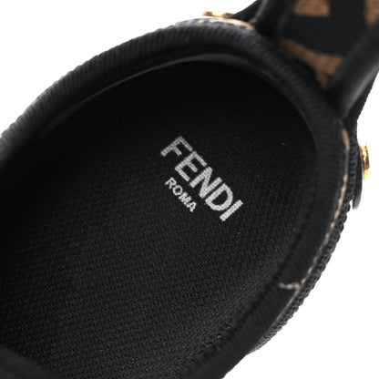 Fendi Fabric FF Micro-Perforated Rise Low Top Sneakers 36 Tobacco Black 8 of 9