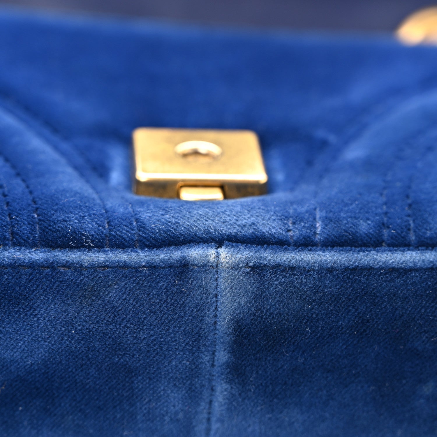 Gucci Velvet Matelasse Mini GG Marmont Shoulder Bag Cobalt Blue 14 of 14