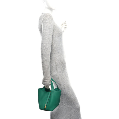 Hermes Taurillon Clemence Picotin Lock 18 PM Vert Jade 2 of 13