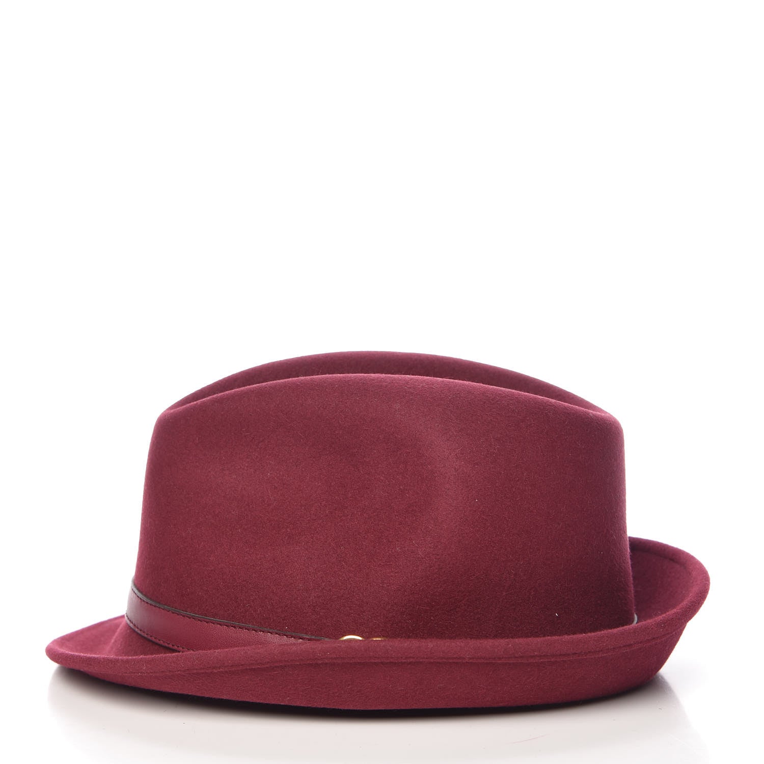 Gucci Felt Horsebit Fedora Hat S Burgundy 5 of 9