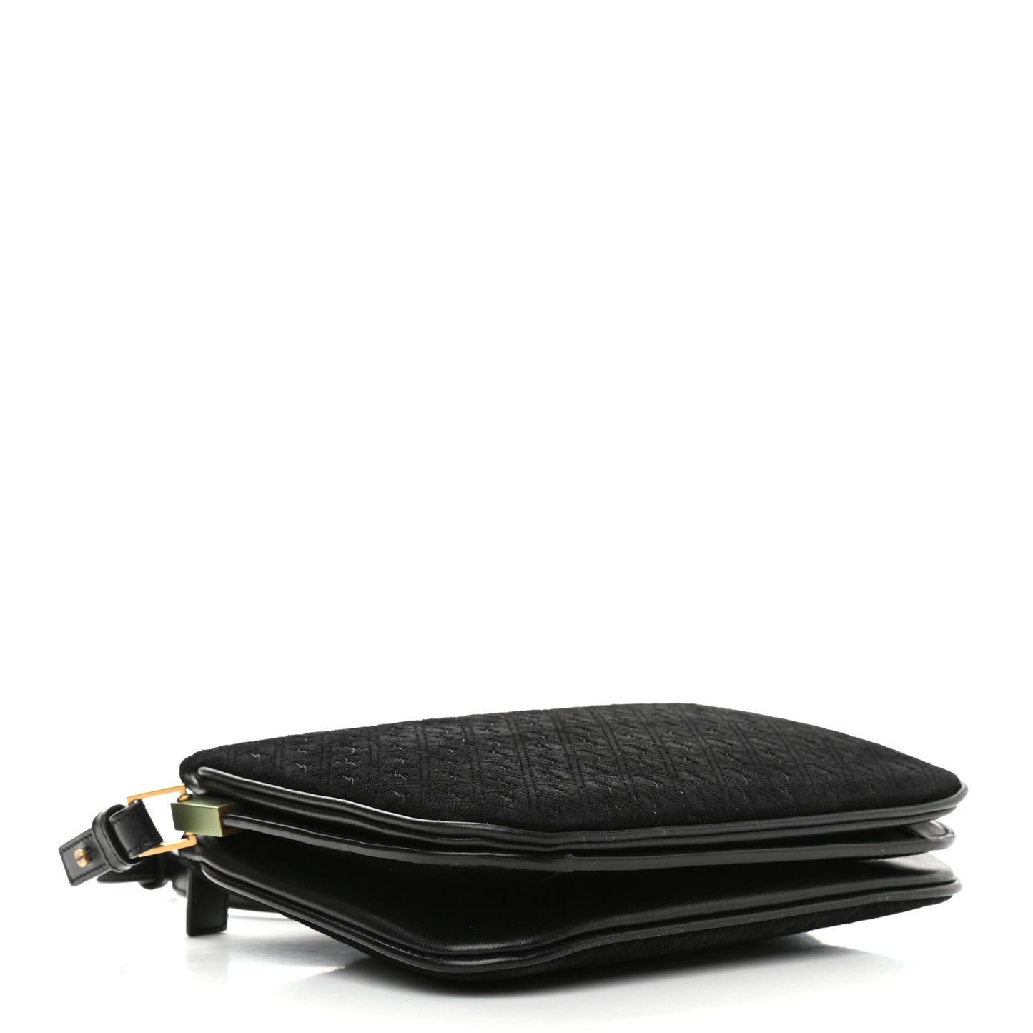 Suede All-Over Monogram Crossbody Black