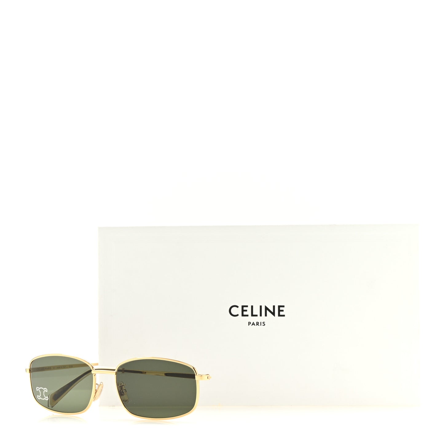 Metal Rhinestone Sunglasses CL40285U Gold
