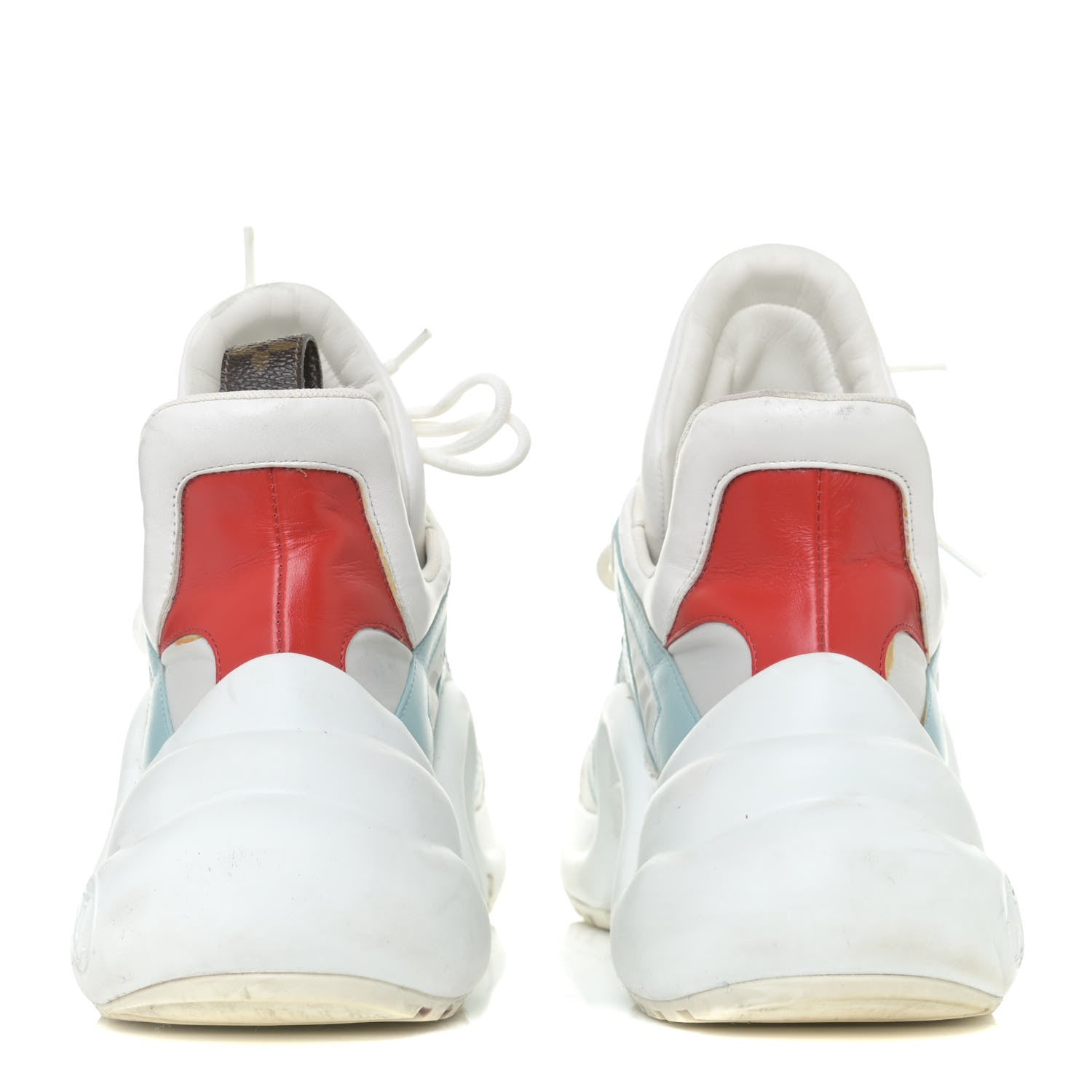 Louis Vuitton Calfskin Technical Nylon LV Archlight Sneakers 38.5 White Blue Gris 5 of 20