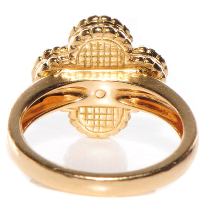Van Cleef & Arpels 18K Yellow Gold Diamond Tiger's Eye Vintage Alhambra Ring 51 5.75 4 of 5