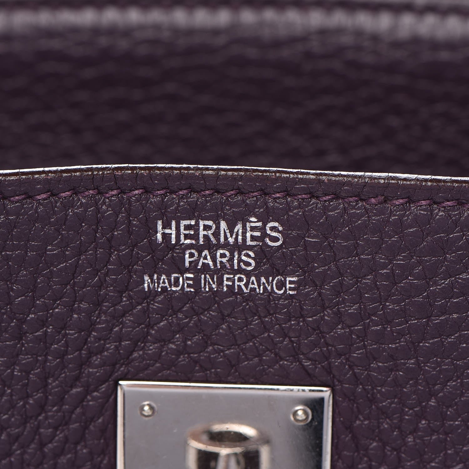 Hermes Taurillon Clemence Birkin 35 Raisin 6 of 36