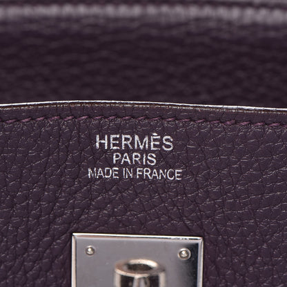 Hermes Taurillon Clemence Birkin 35 Raisin 6 of 36